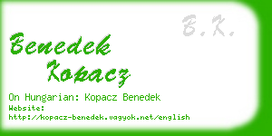 benedek kopacz business card